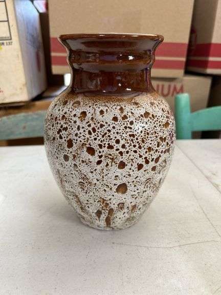 Gorgeous 1983 Glazed brown stoneware  artist signed
