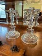 Gorgeous candle stands with glass prisms