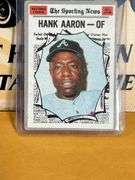Hank Aaron card in top loader -see photos