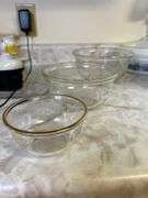Set of vintage frosted grape w/oak leaf pattern 3pc nesting bowls