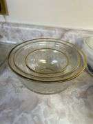 Set of vintage frosted grape w/oak leaf pattern 3pc nesting bowls
