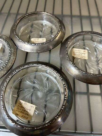 Sterling silver ring coasters set 4