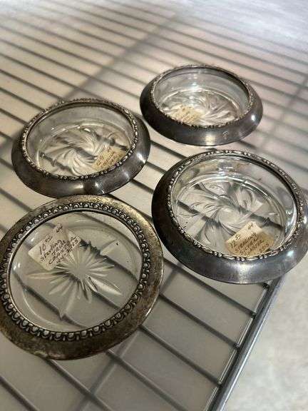 Sterling silver ring coasters set 4