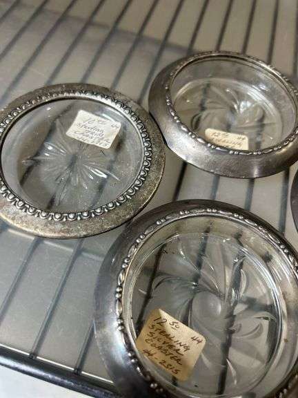 Sterling silver ring coasters set 4