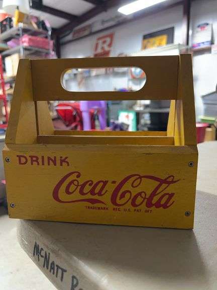 Wood Coca Cola drink carrier