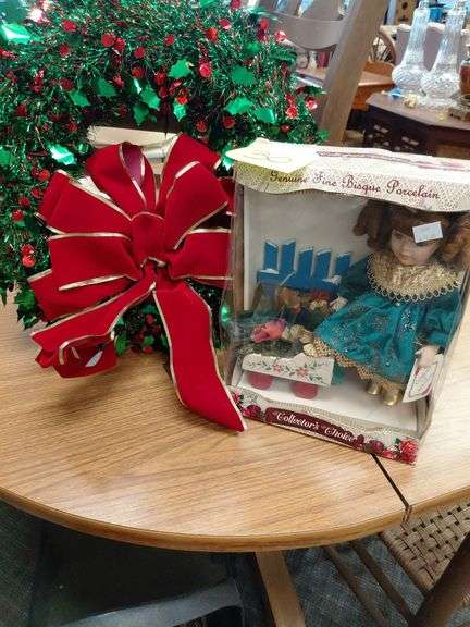 Christmas doll and wreath