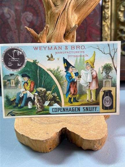 Unusual OLD COPENHAGEN SNUFF WEYMAN MFG. PITTSBURGH RARE TOBACCO TRADE CARD NEW POSTCARD