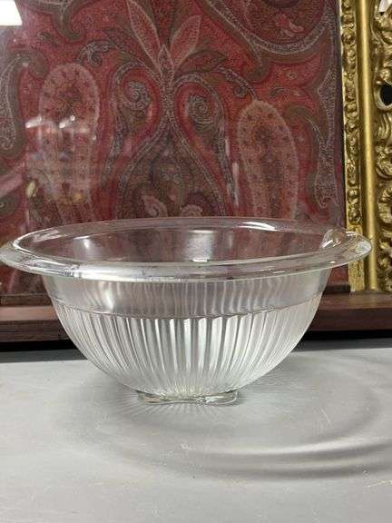 vintage Hazel Atlas Aurora Clear Ribbed Mixing Bowl