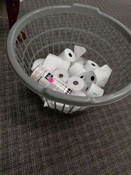 Basket of adding machine tape
