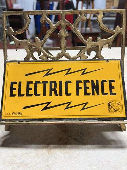 Old orig Metal Electric fence sign