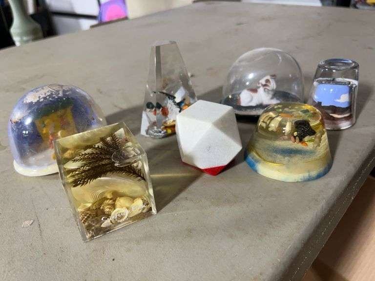 Paperweights and misc snow globes