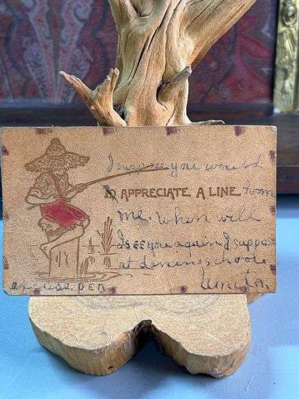 Early 1900’s leather postcard