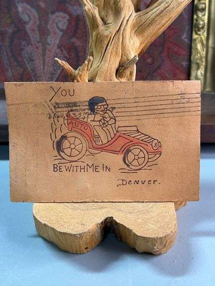 Old early 1900’s Leather postcard