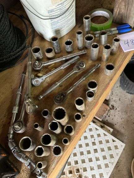 Bucket of sockets-ratchets-extensions