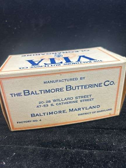 The Baltimore Butterine Co Vita old adv box
