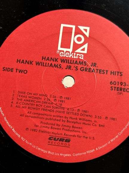 Hank Williams Greatest hits  Album and cover