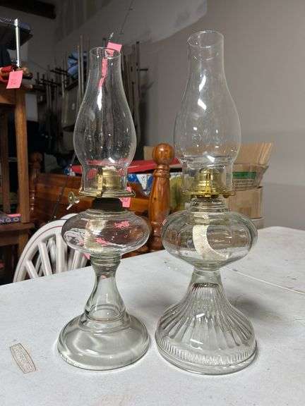 Lot of 2 old oil lamps