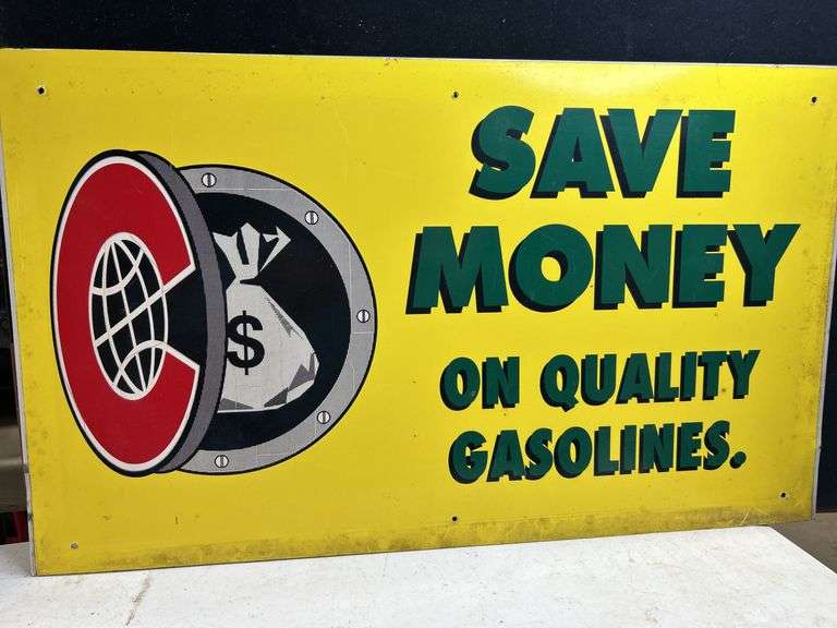 Rare! Double sided  Gas sign