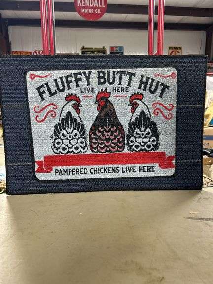 New! Fluffy Butt Hut door mat
