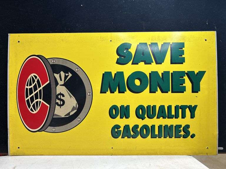 Rare! Double sided  Gas sign