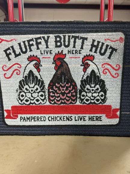 New! Fluffy Butt Hut door mat