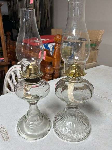 Lot of 2 old oil lamps