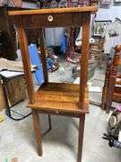 PAIR of Old one drawer OAK stands