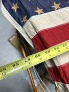Rare Find! Large old 48 Star US Flag on an early 2 piece wood flag pole - Early set !