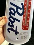 Nice metal Pabst Blue Ribbon working Thermometer