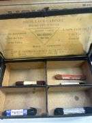 Early Shoe lace store display with old laces inside