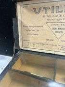 Early Shoe lace store display with old laces inside