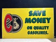 Rare! Double sided  Gas sign