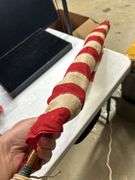 Rare Find! Large old 48 Star US Flag on an early 2 piece wood flag pole - Early set !