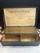 Early Shoe lace store display with old laces inside