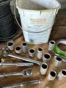 Bucket of sockets-ratchets-extensions
