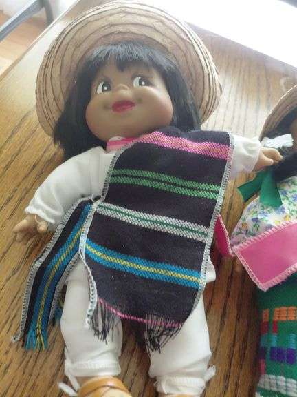 Little boy and girl Mexico themed dolls