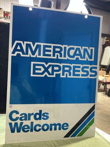 1993 Double sided American Express metal sign