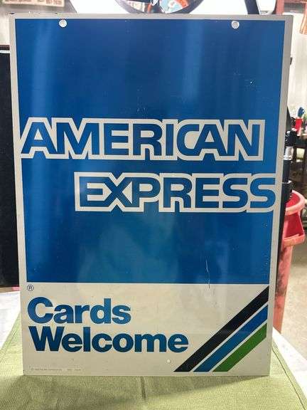 1993 Double sided American Express metal sign