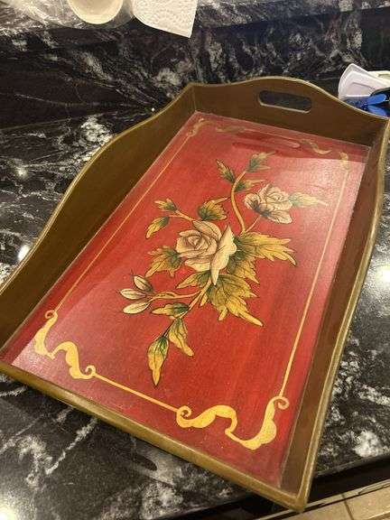 Wood serving tray