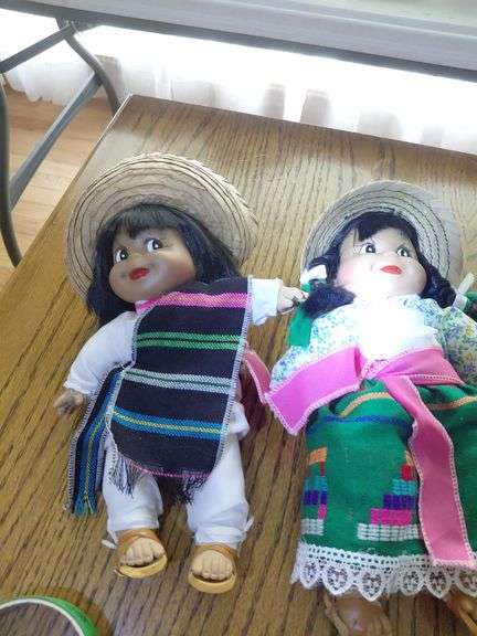 Little boy and girl Mexico themed dolls