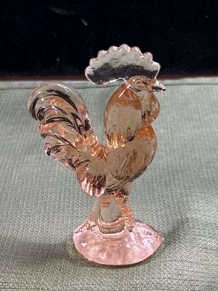Pink  glass Rooster