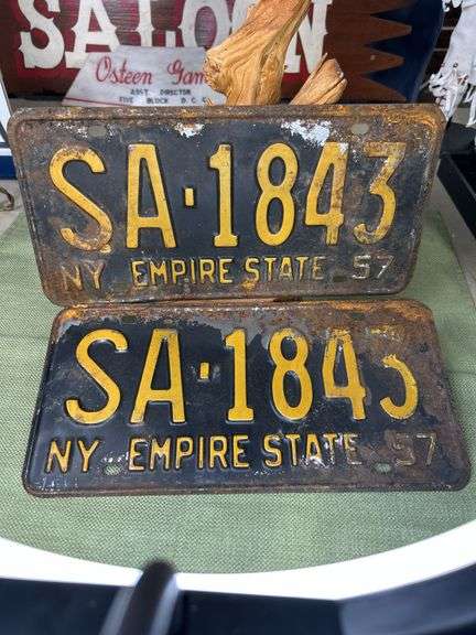 Pair of matching 1957 plates