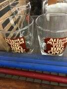 Lot of 2 old wood canes -plastic oar-glasses