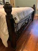 Absolutely gorgeous Kingsize  iron and wood with Night stand (comforter sold separately)