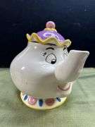 Look it up ! Vintage Disney Beauty and the Beast Mrs Potts Teapot Ceramic Treasure Craft USA