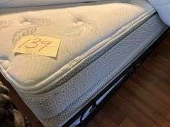 Absolutely gorgeous Kingsize  iron and wood with Night stand (comforter sold separately)