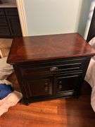 Absolutely gorgeous Kingsize  iron and wood with Night stand (comforter sold separately)