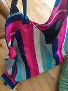 LG striped bag new leather purse back pack