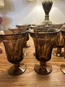 (12) -FOSTORIA GLASS JAMESTOWN Vintage Brown Champagne