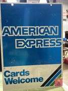 1993 Double sided American Express metal sign